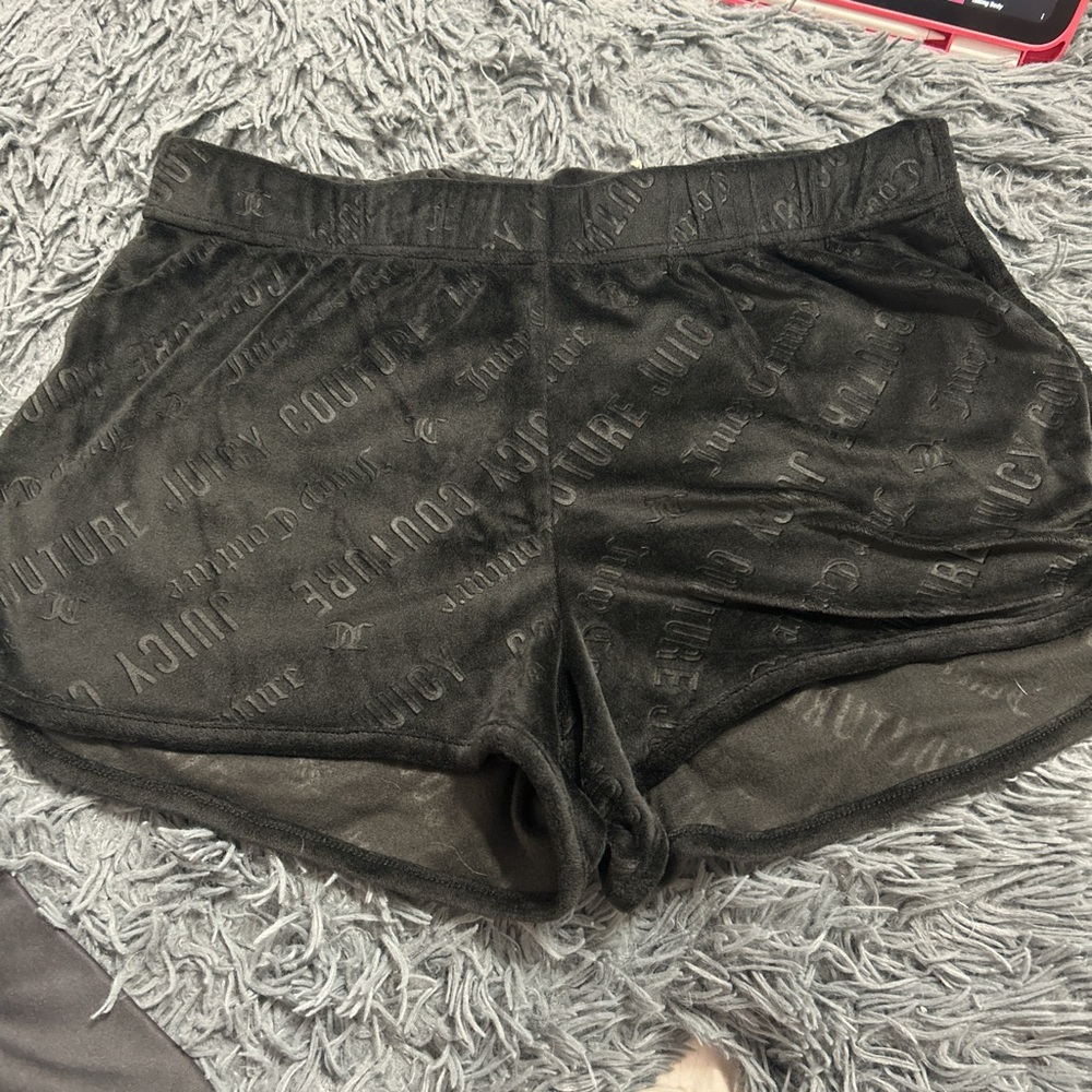 Juicy Couture Black Sleep Shorts with Elastic Waistband